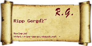 Ripp Gergő névjegykártya